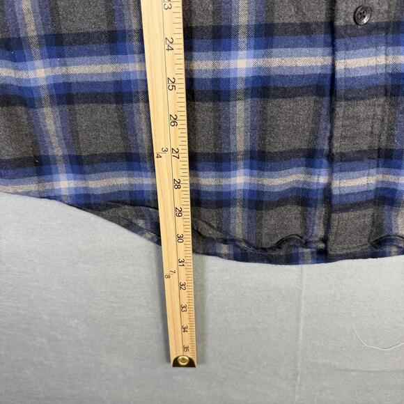 Pendleton Mason Shirt Mens Large Blue Gray Plaid Flannel Button Up Long Sleeve - Picture 7 of 7
